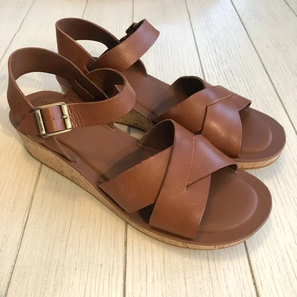 Kork-Ease Myrna wedge leather sandals - Picture 3 of 8